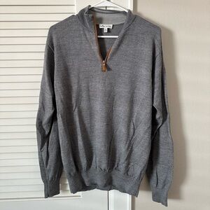 Peter Millar Quarter Zip Gray Sweater